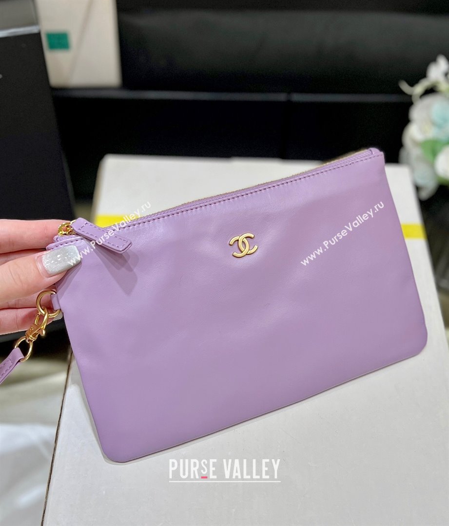 Chanel 22 Small Bag in Shiny Calfskin AS3260 Purple 2024 Top Quality (SHUNY-24062415)