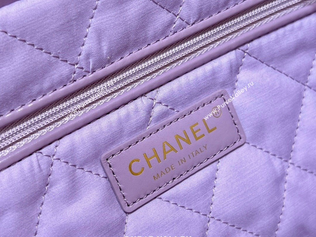 Chanel 22 Small Bag in Shiny Calfskin AS3260 Purple 2024 Top Quality (SHUNY-24062415)