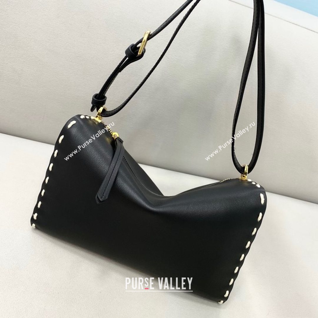 Fendi Triangle Mini Bag in Stitching Leather Black 2021 8388  (CL-21080218)