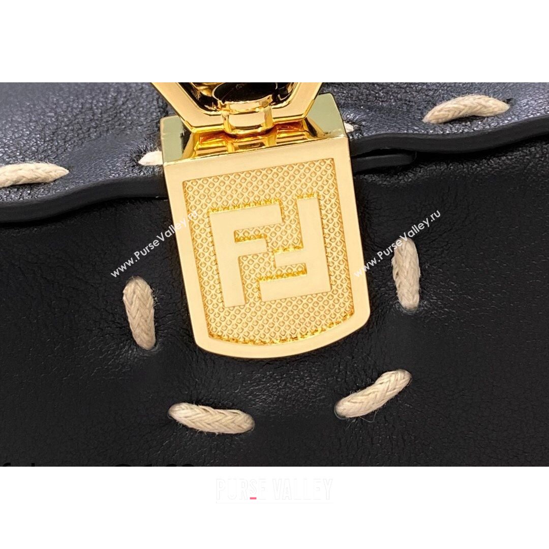 Fendi Triangle Mini Bag in Stitching Leather Black 2021 8388  (CL-21080218)