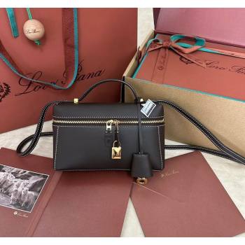 Loro Piana LP Extra Pocket Pouch L19 in Smooth Calfskin Coffee Brown 2024 0802 (TZ-240802048)