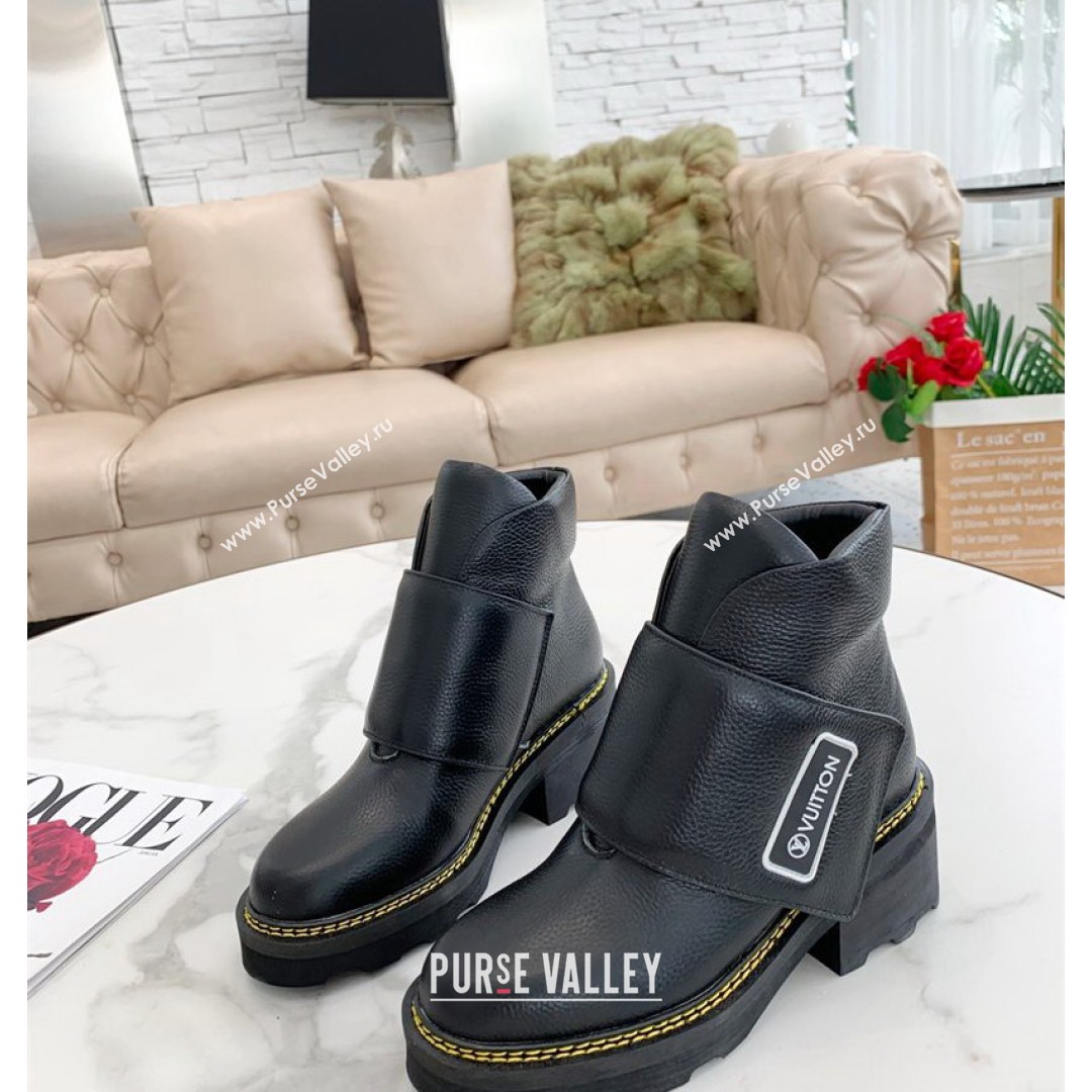 Louis Vuitton LV Beaubourg Padded Strap Ankle Boots Black 2021 (MD-21082042)