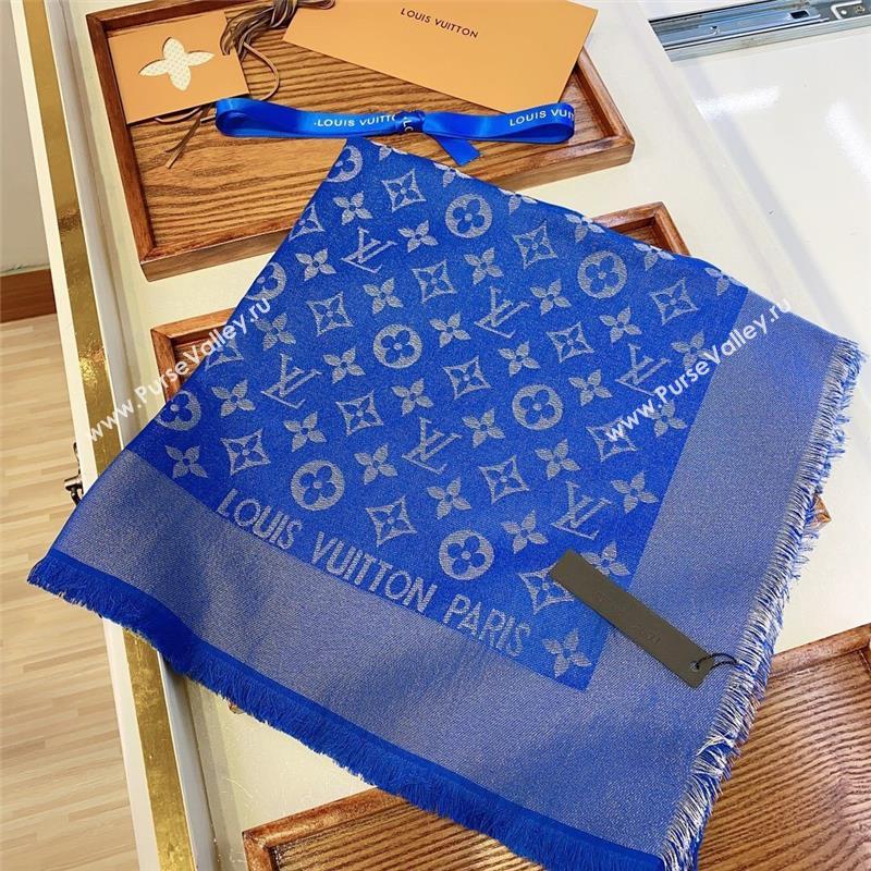 Louis Vuitton Monogram Scarf LV103015 Silver/Blue 2023 (A-23103015)