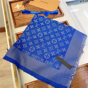 Louis Vuitton Monogram Scarf LV103015 Silver/Blue 2023 (A-23103015)