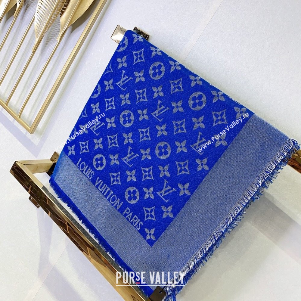 Louis Vuitton Monogram Scarf LV103015 Silver/Blue 2023 (A-23103015)