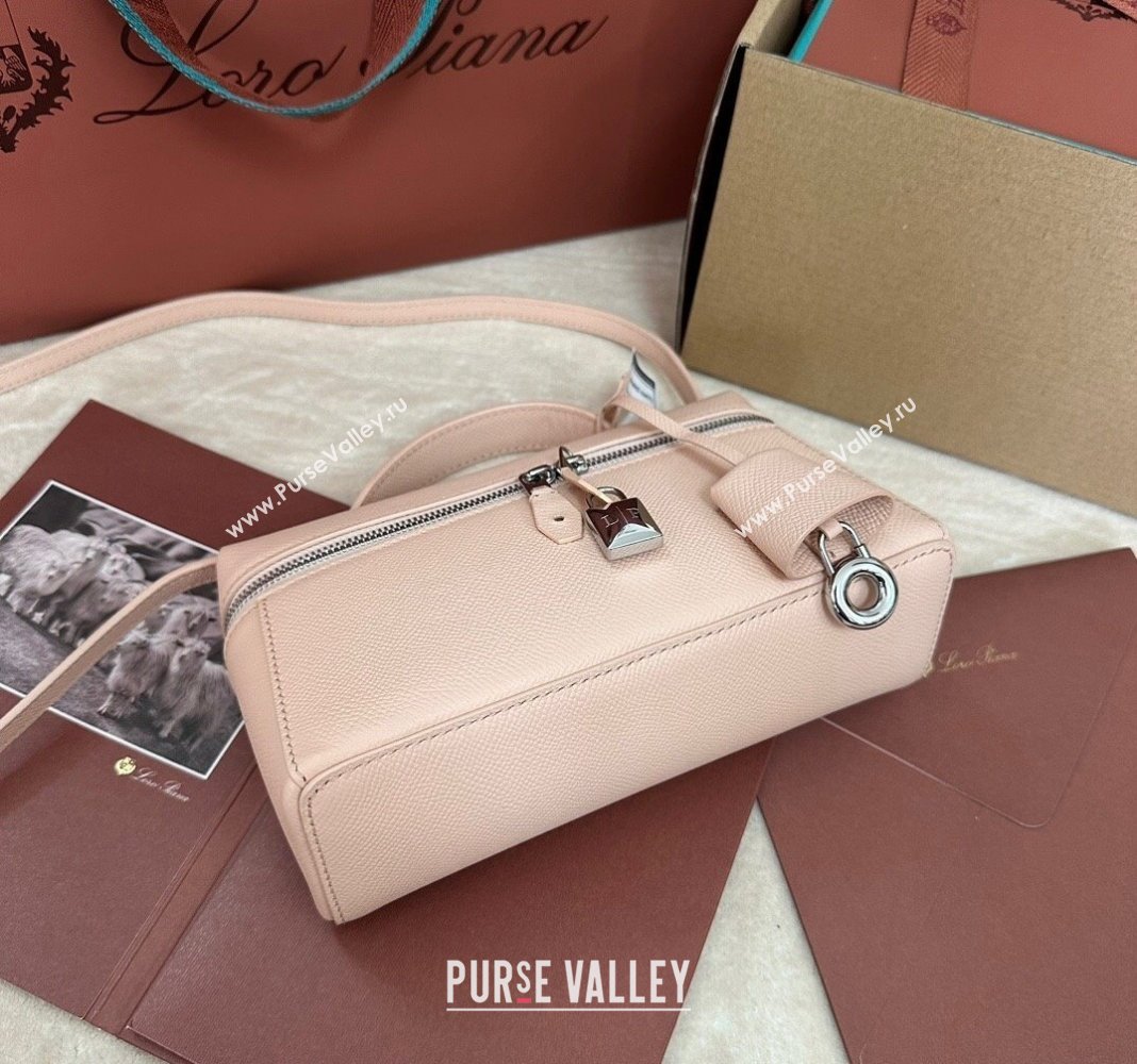 Loro Piana LP Extra Pocket Pouch L19 in Palm-Grained Calfskin Nude Pink 2024 0802 (TZ-240802049)