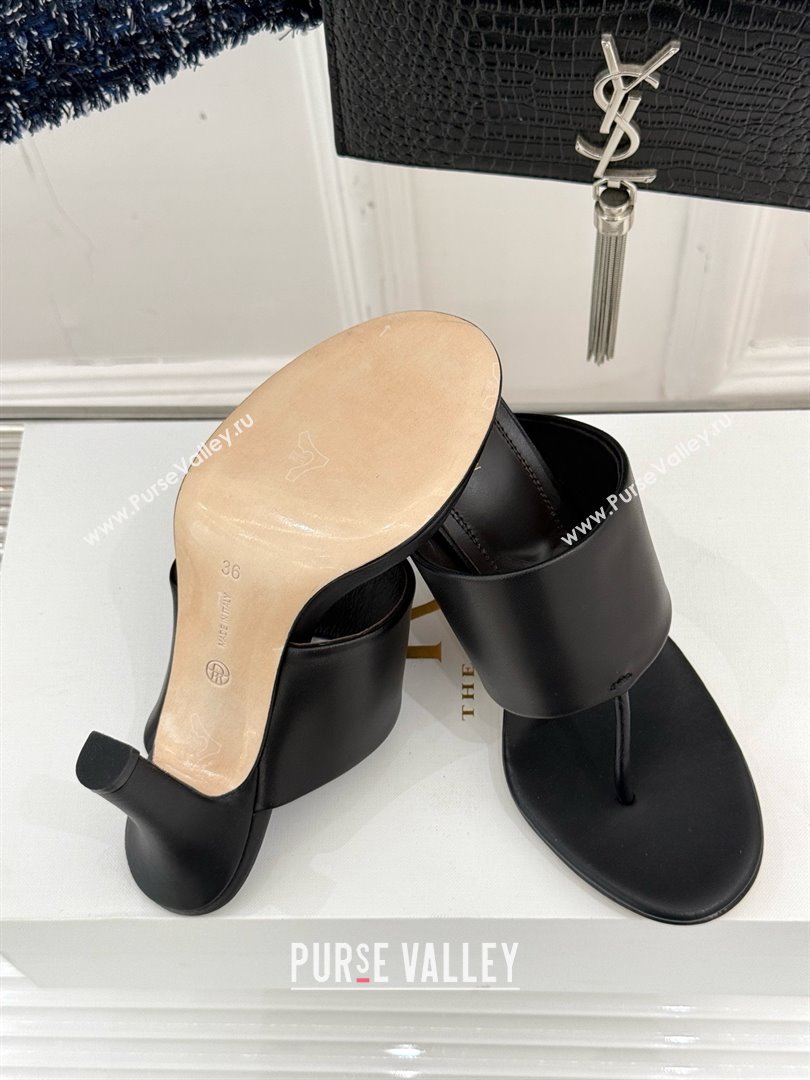 The Row Signum 90MM Sandal in Black Calfskin 2025 (MD-25021401)