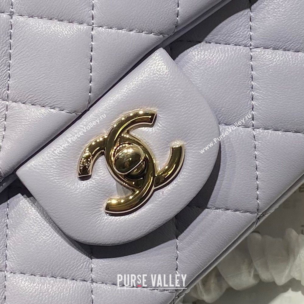 Chanel Lambskin Mini Flap Bag with Top Handle AS2431 Lilac 2024 (GE-24081203)