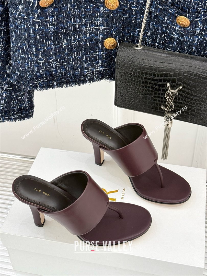 The Row Signum 90MM Sandal in Burgundy Calfskin 2025 (MD-25021402)