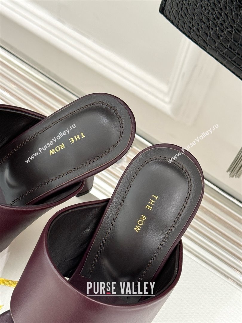 The Row Signum 90MM Sandal in Burgundy Calfskin 2025 (MD-25021402)