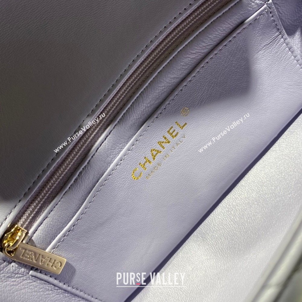 Chanel Lambskin Mini Flap Bag with Top Handle AS2431 Lilac 2024 (GE-24081203)