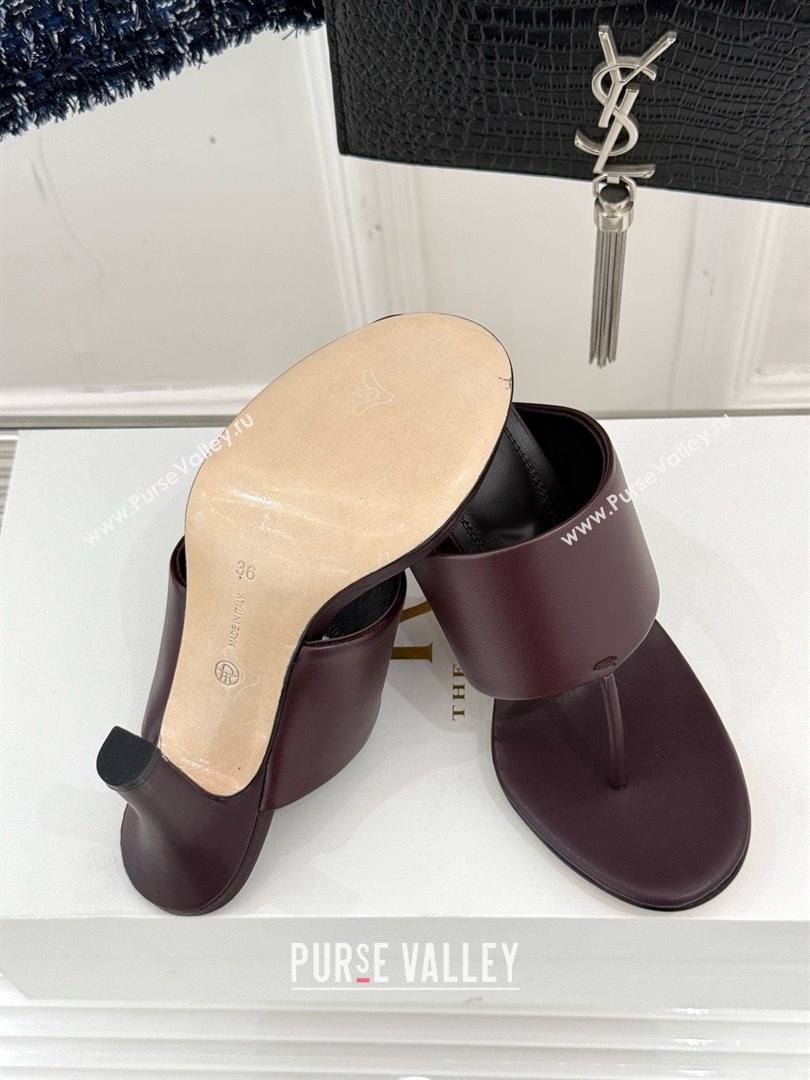 The Row Signum 90MM Sandal in Burgundy Calfskin 2025 (MD-25021402)