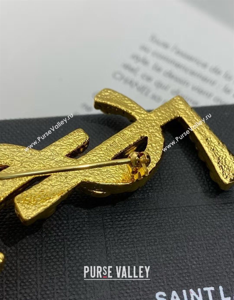 Saint Laurent YSL Brooch with Stones Gold 2025 0725 (YF-250725143)
