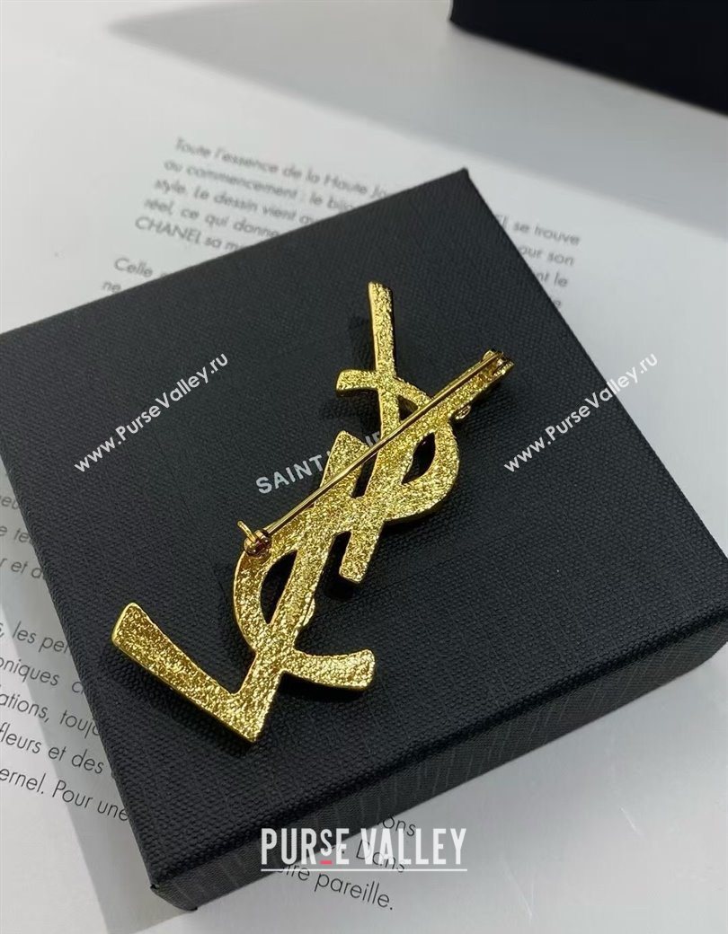 Saint Laurent YSL Brooch with Stones Gold 2025 0725 (YF-250725143)