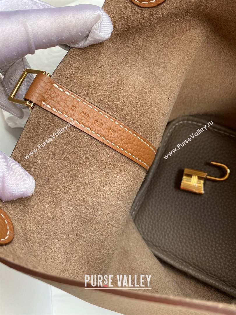 Hermes Picotin Lock Bag 18cm/22cm in Taurillon Clemence Leather Etoupe/Brown/Gold 2024 (Pure Handmade) (XYA-24042905)