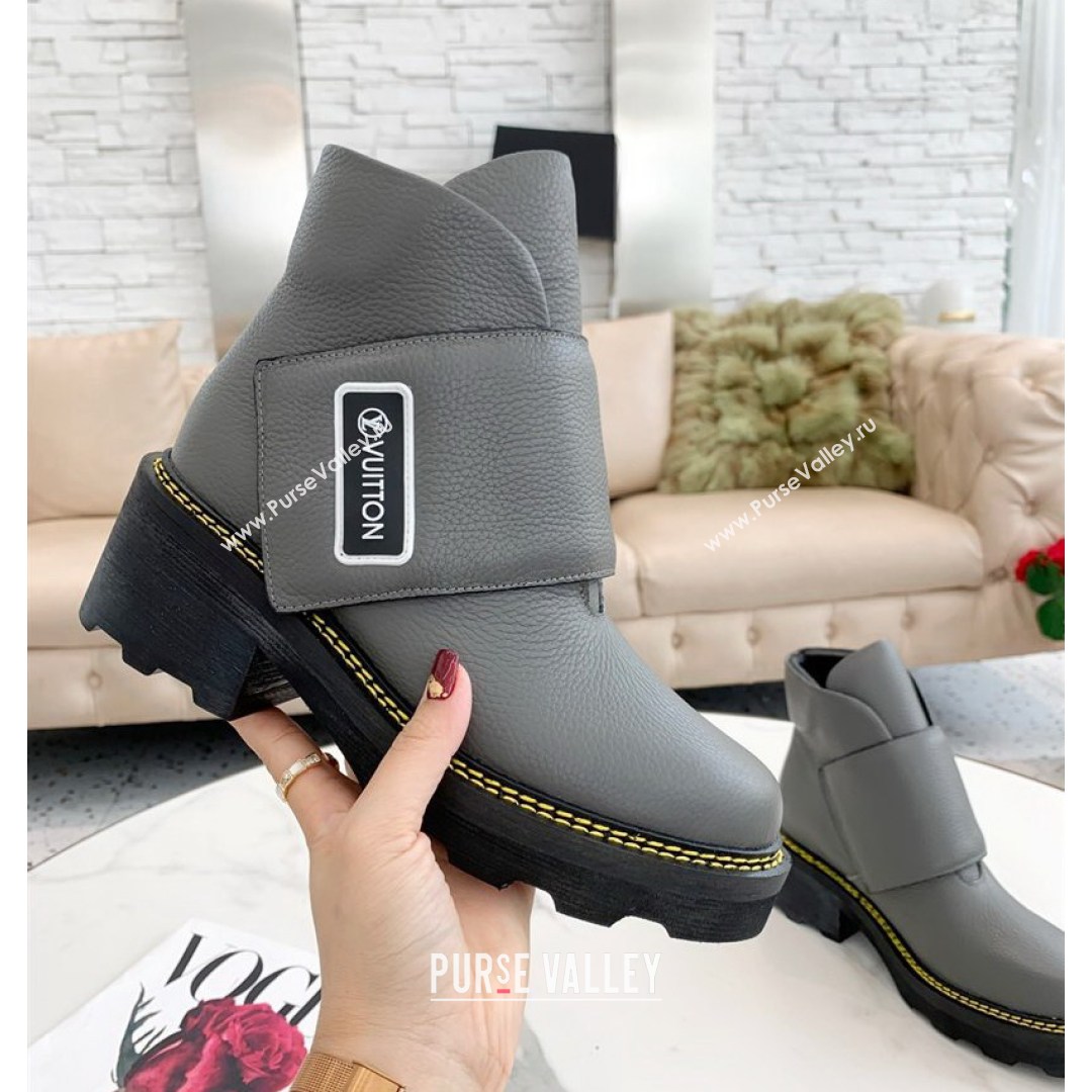 Louis Vuitton LV Beaubourg Padded Strap Ankle Boots Grey 2021 (MD-21082044)