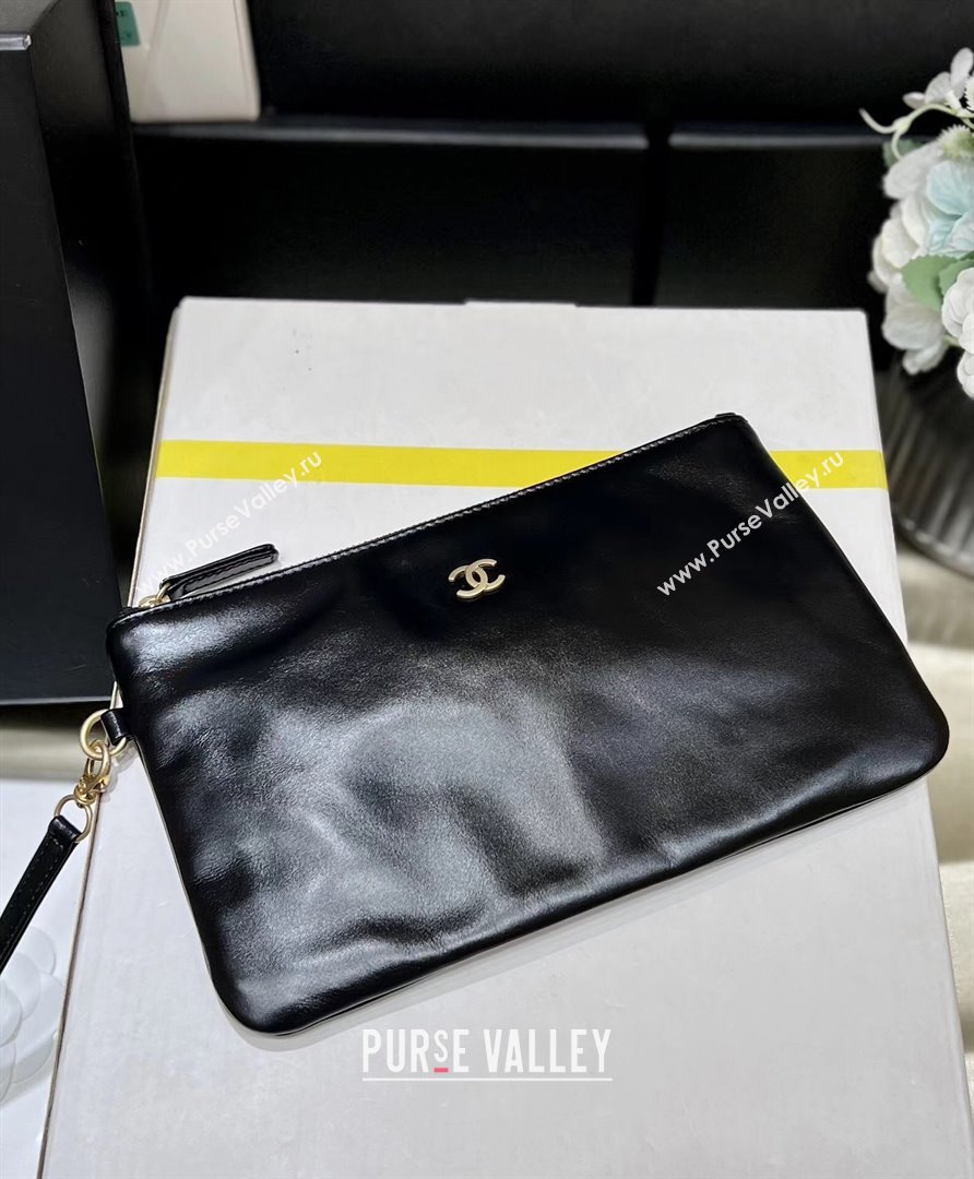 Chanel Shiny Calfskin 22 East West Shopping Bag AS4486 Black/Gold 2024 Top Quality (SHUNY-24062509)