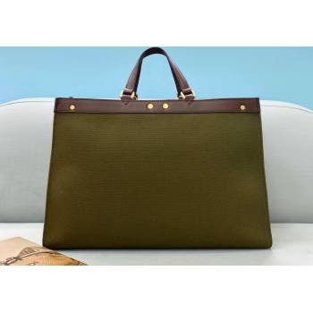 Fendi Peekaboo X-Tote Tote Bag in FF Fish-Eye Embroidered Canvas Green 2021 8386 (CL-21073117)