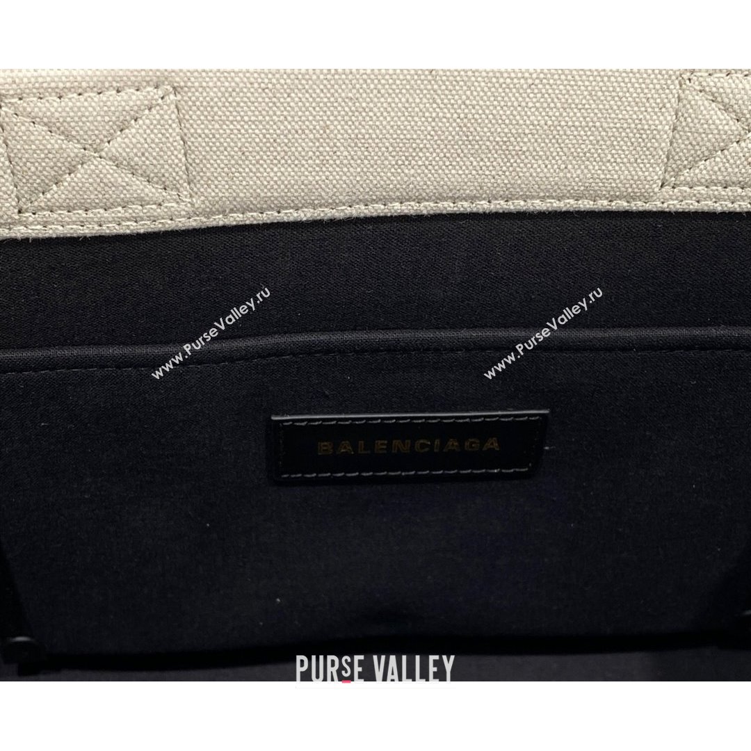 Balenciaga Hardware Small Tote Bag in White Cotton Canvas 2021 (ningm-21091503)