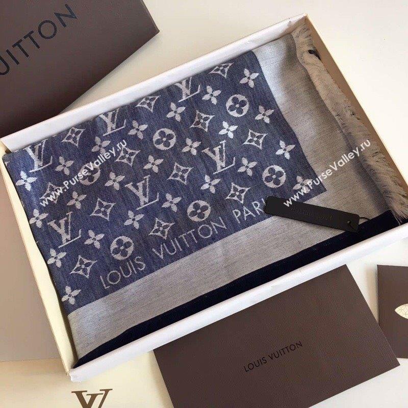 Louis Vuitton Monogram Scarf LV103002 Blue 2023 (A-23103002)