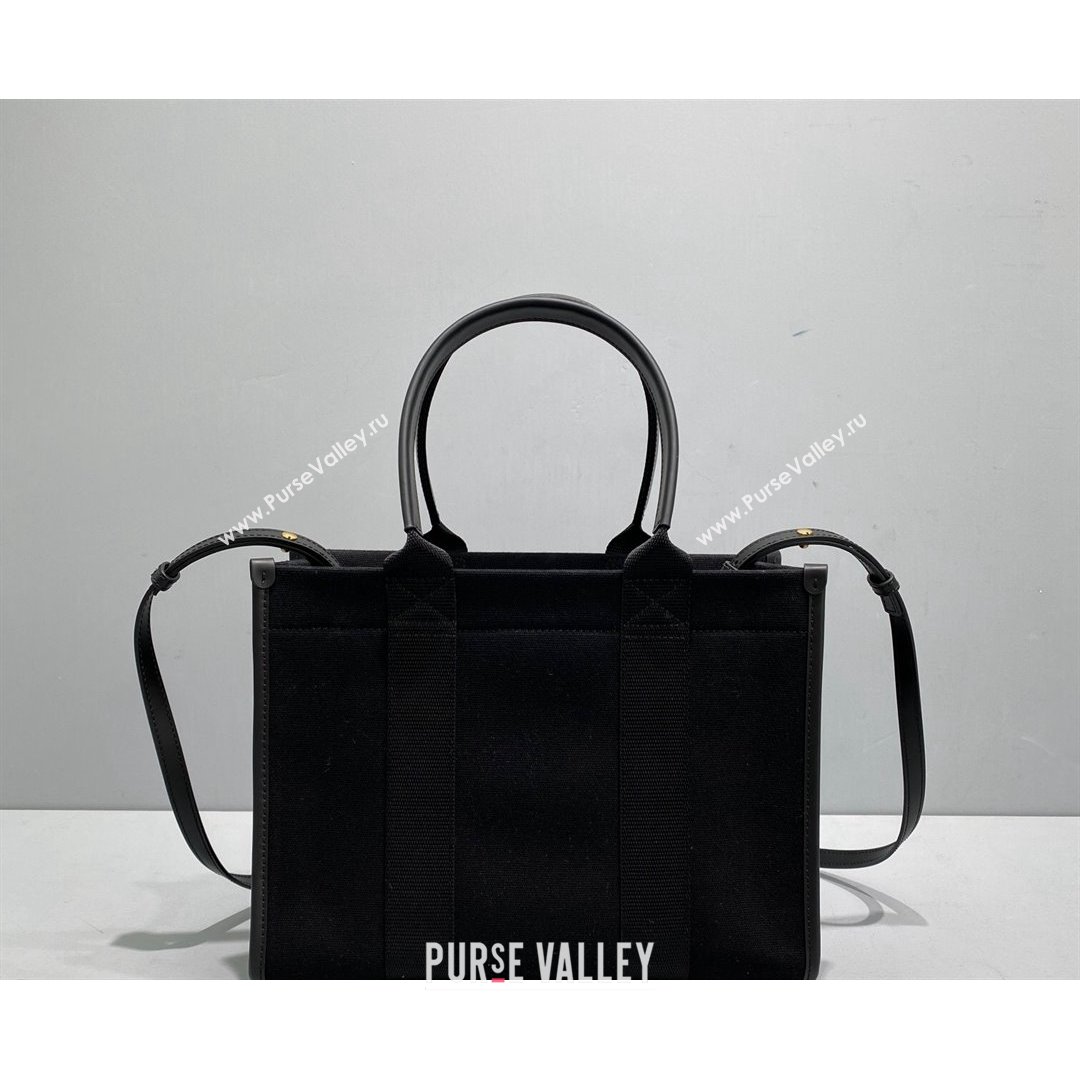 Balenciaga Hardware Small Tote Bag in Black Cotton Canvas 2021 (ningm-21091504)