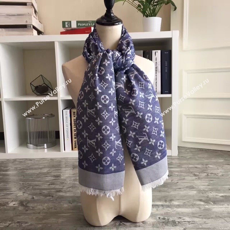 Louis Vuitton Monogram Scarf LV103002 Blue 2023 (A-23103002)