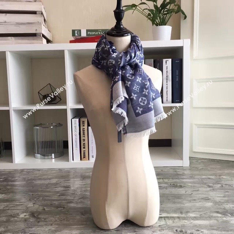 Louis Vuitton Monogram Scarf LV103002 Blue 2023 (A-23103002)