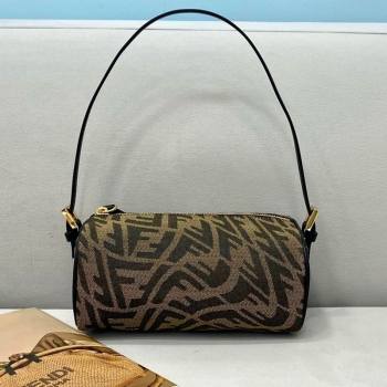 Fendi FF Vertigo Canvas Rolling Mini Shoulder Bag Brown 2021 8377 (CL-21073120)