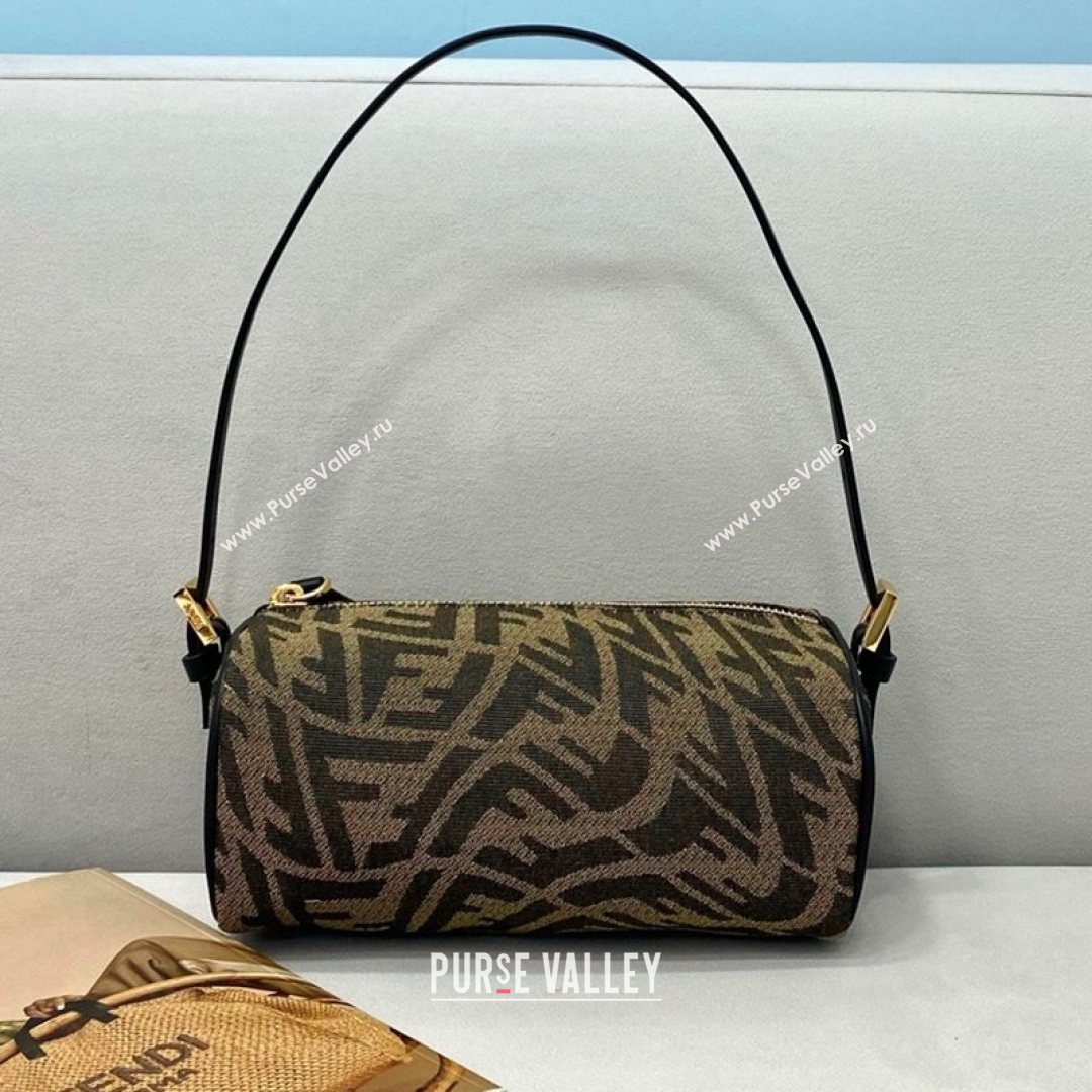 Fendi FF Vertigo Canvas Rolling Mini Shoulder Bag Brown 2021 8377 (CL-21073120)