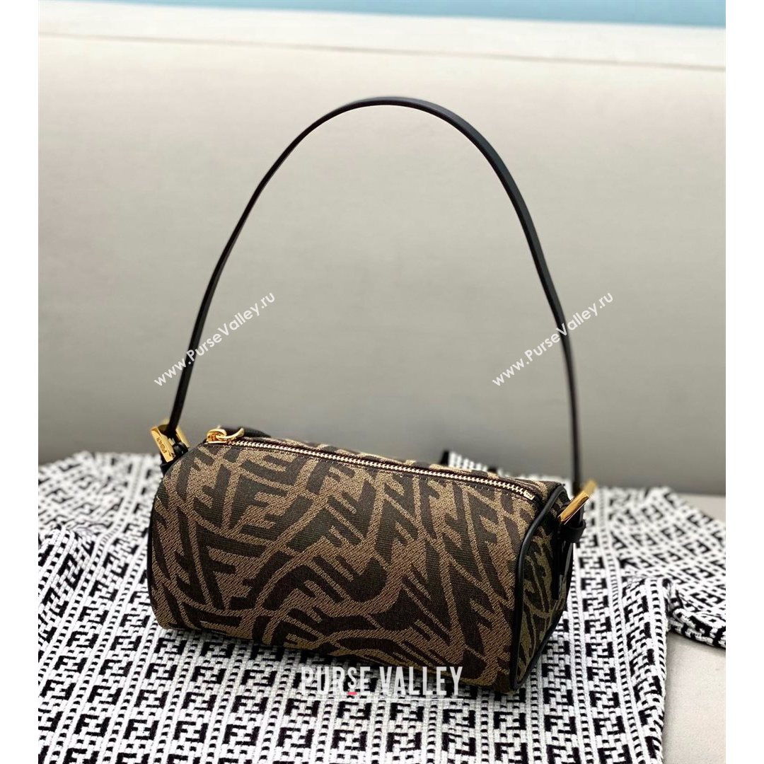Fendi FF Vertigo Canvas Rolling Mini Shoulder Bag Brown 2021 8377 (CL-21073120)