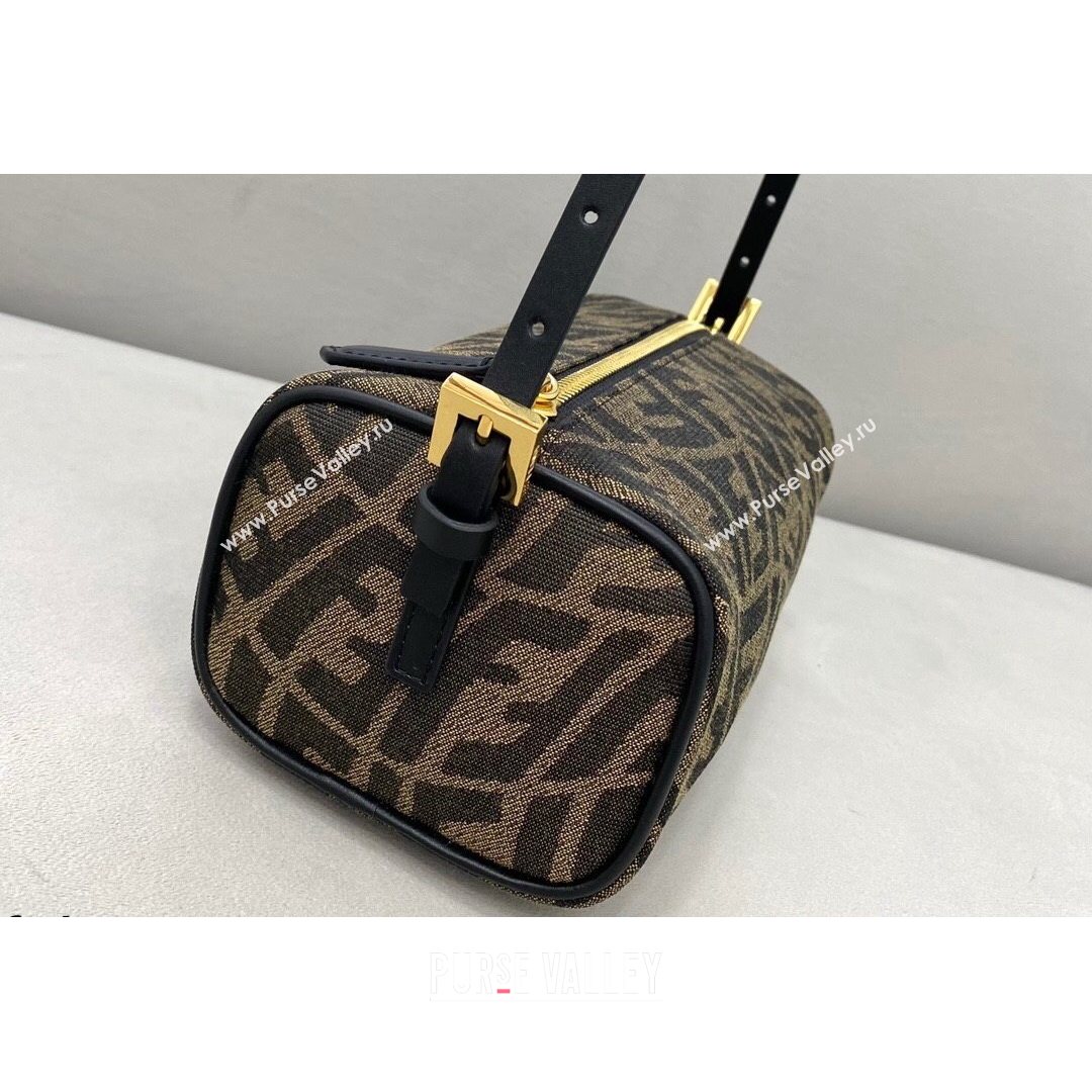 Fendi FF Vertigo Canvas Rolling Mini Shoulder Bag Brown 2021 8377 (CL-21073120)