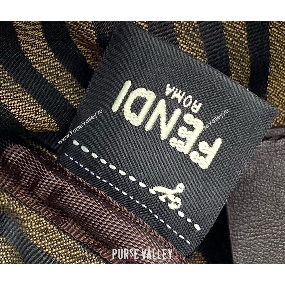 Fendi FF Vertigo Canvas Rolling Mini Shoulder Bag Brown 2021 8377 (CL-21073120)