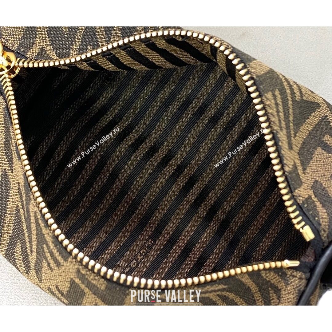 Fendi FF Vertigo Canvas Rolling Mini Shoulder Bag Brown 2021 8377 (CL-21073120)