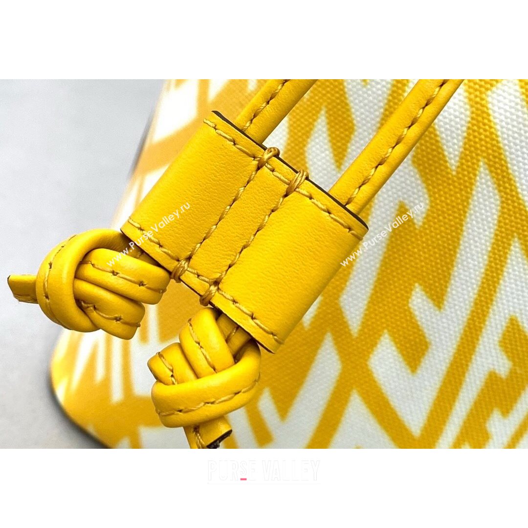 Fendi Mon Tresor Mini Bucket Bag in FF Vertigo Glazed Canvas Yellow 2021 (CL-21080223)