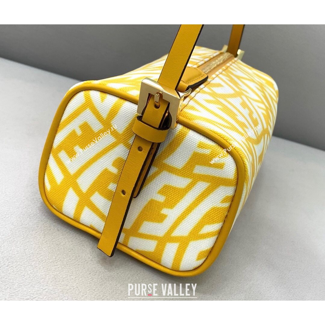 Fendi FF Vertigo Canvas Rolling Mini Shoulder Bag Yellow 2021 8377 (CL-21073121)