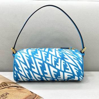 Fendi FF Vertigo Canvas Rolling Mini Shoulder Bag Light Blue 2021 8377 (CL-21073122)