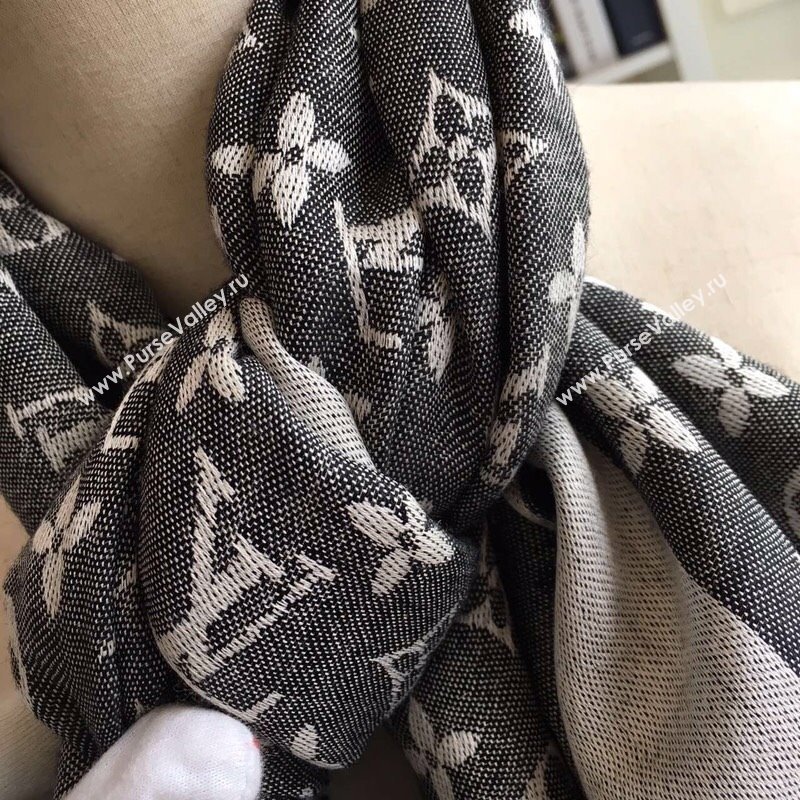 Louis Vuitton Monogram Scarf LV103008 Black 02 2023 (A-23103008)