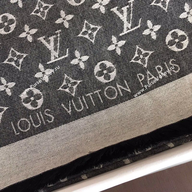 Louis Vuitton Monogram Scarf LV103008 Black 02 2023 (A-23103008)