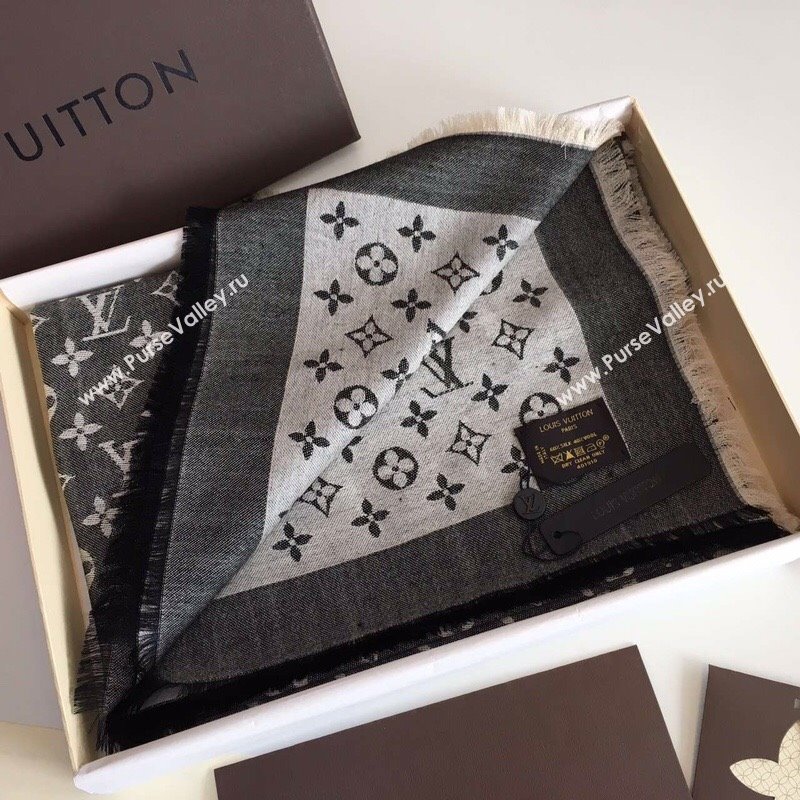 Louis Vuitton Monogram Scarf LV103008 Black 02 2023 (A-23103008)