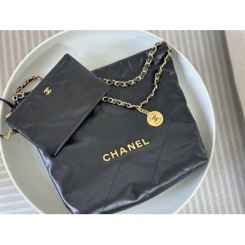 Chanel 22 Small Bag inMatte Calfskin AS3260 SM07 Black/Gold 2024 (SM-24062425)