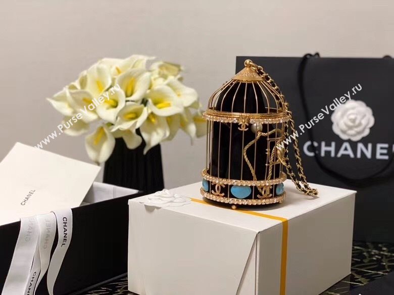 Chanel Metal Birdcage Shaped Evening Clutch AS1941 Gold/Black 2020 (JY-20112010)