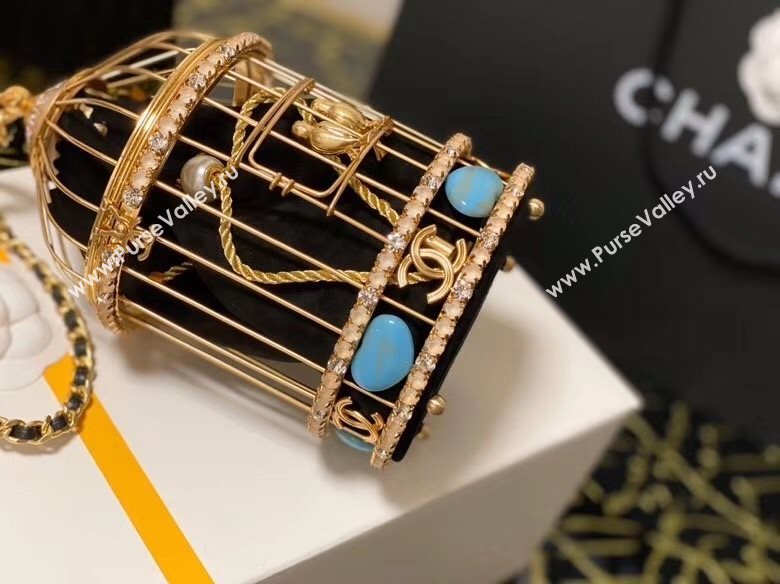 Chanel Metal Birdcage Shaped Evening Clutch AS1941 Gold/Black 2020 (JY-20112010)