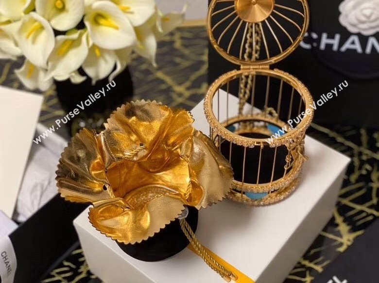 Chanel Metal Birdcage Shaped Evening Clutch AS1941 Gold/Black 2020 (JY-20112010)