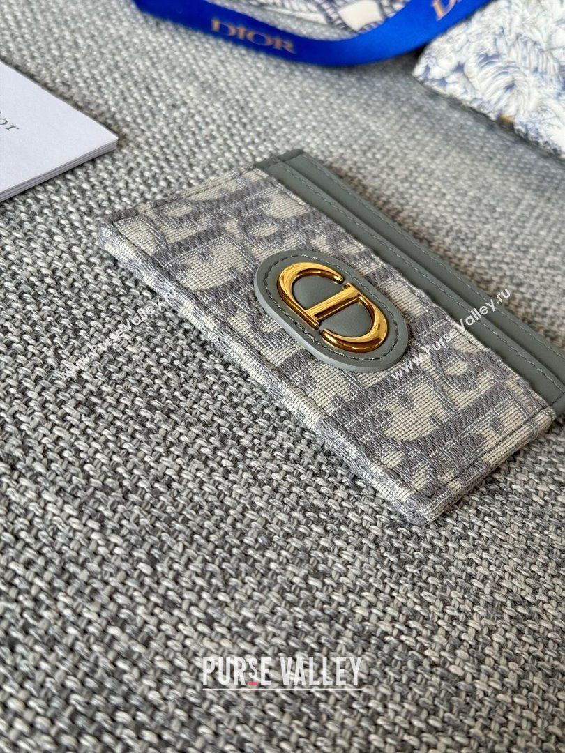 Dior 30 Montaigne Five-Slot Card Holder Gray Dior Oblique Jacquard 2024 (DMZ-2411108)