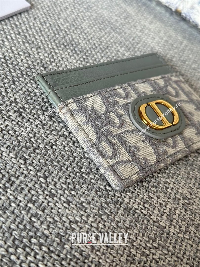 Dior 30 Montaigne Five-Slot Card Holder Gray Dior Oblique Jacquard 2024 (DMZ-2411108)