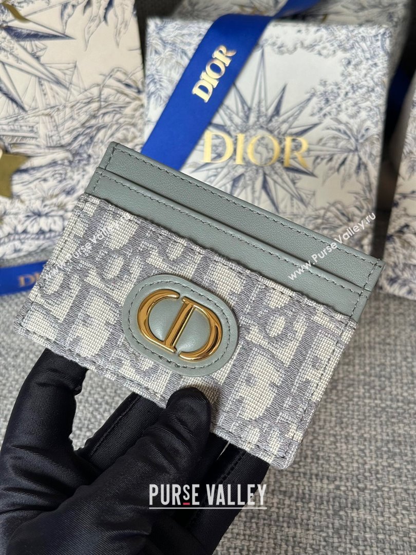 Dior 30 Montaigne Five-Slot Card Holder Gray Dior Oblique Jacquard 2024 (DMZ-2411108)