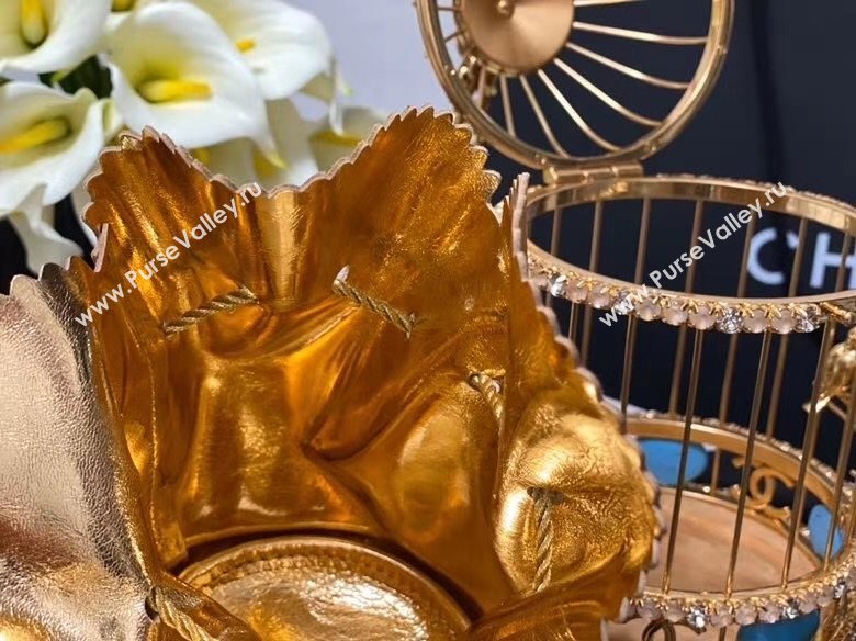 Chanel Metal Birdcage Shaped Evening Clutch AS1941 Gold/Beige 2020 (JY-20112011)