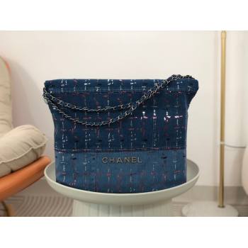 Chanel 22 Bag in Denim and Sequines AS3261 Blue 2024 (SM-24062503)