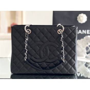 Chanel Grand Shopping Tote GST Bag in Grained HAAS Calfskin AS3260 Black/Silver 2024 (MHE-24062504)