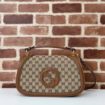 Gucci Blondie Medium Top Handle Bag 815716 Brown/GG Canvas 2024 (DLH-24112512)